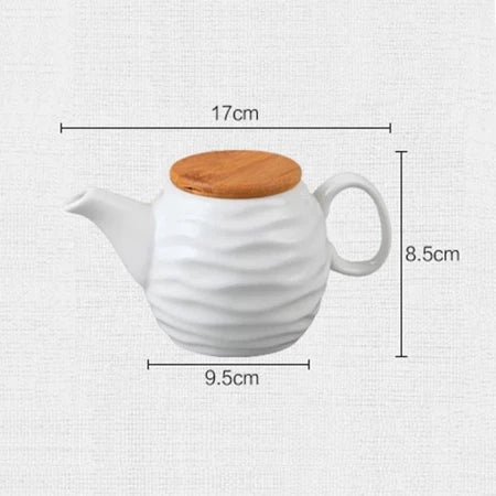 Porta Mantimentos de Cerâmica com Suporte Bambu - (Kit)