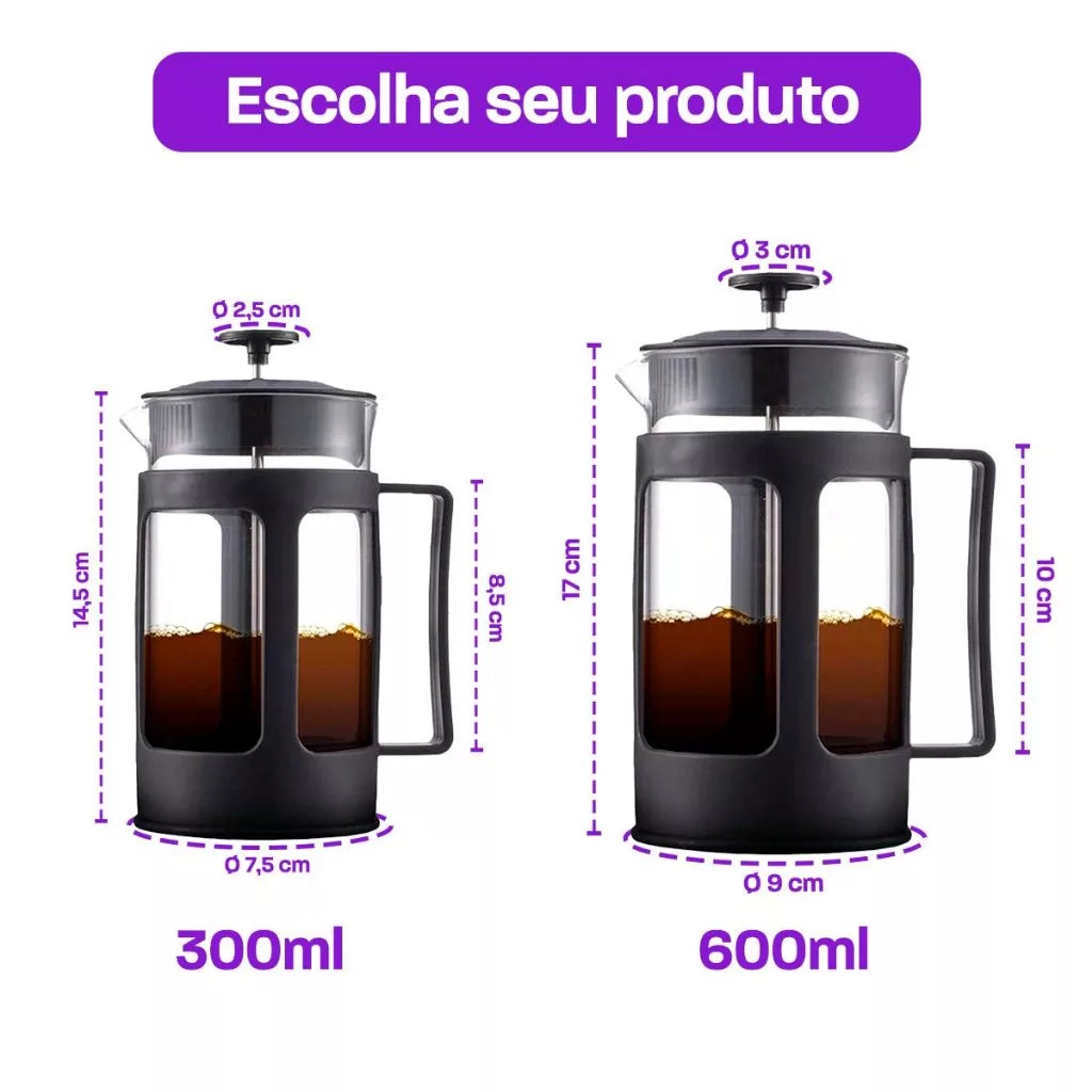 Cafeteira Prensa Francesa em Vidro