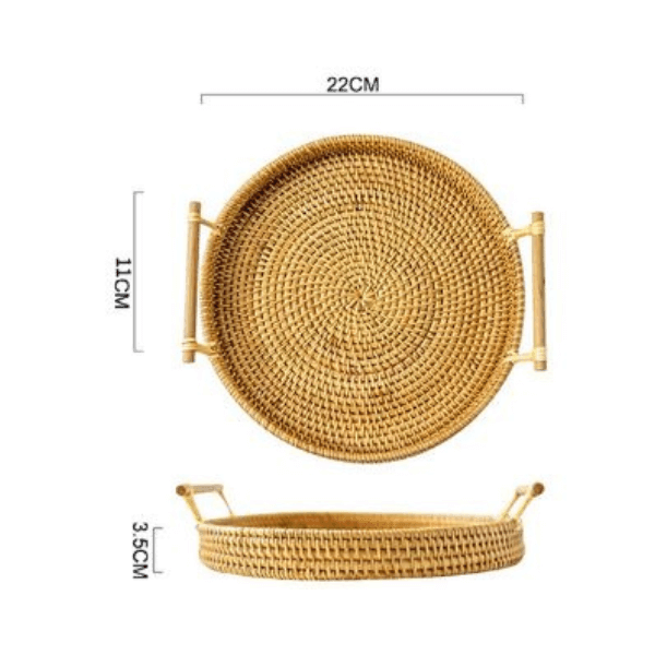 Bandeja Artesanal em  Rattan Dhaka.