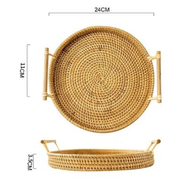 Bandeja Artesanal em  Rattan Dhaka.