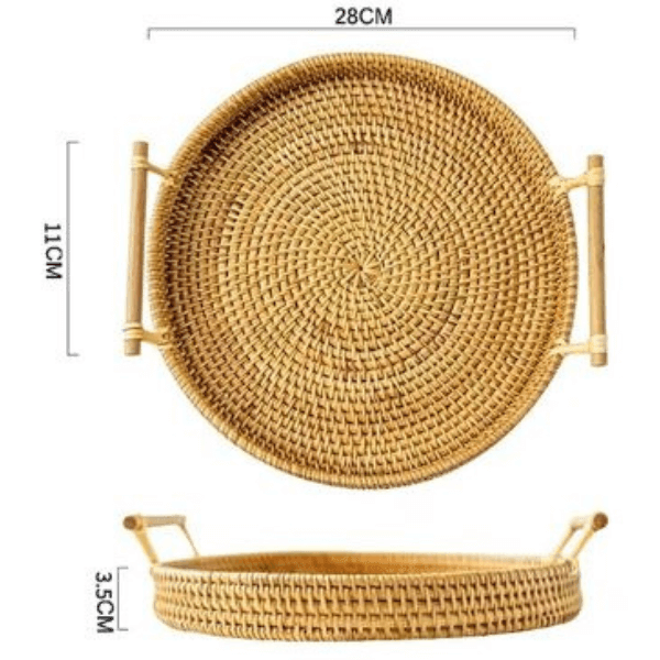 Bandeja Artesanal em  Rattan Dhaka.
