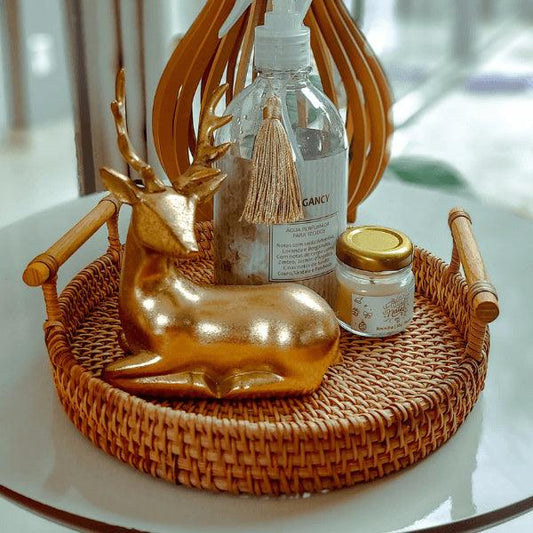 Bandeja Artesanal em  Rattan Dhaka.