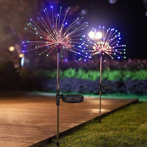 Luminária Led Solar Fogos de Artifício de Jardim