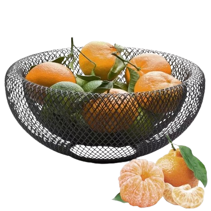 Fruteira De Mesa Aramado Preto Cesto De Frutas Minimalista