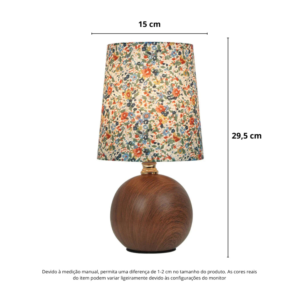 Abajur Luminária de Mesa  Floral