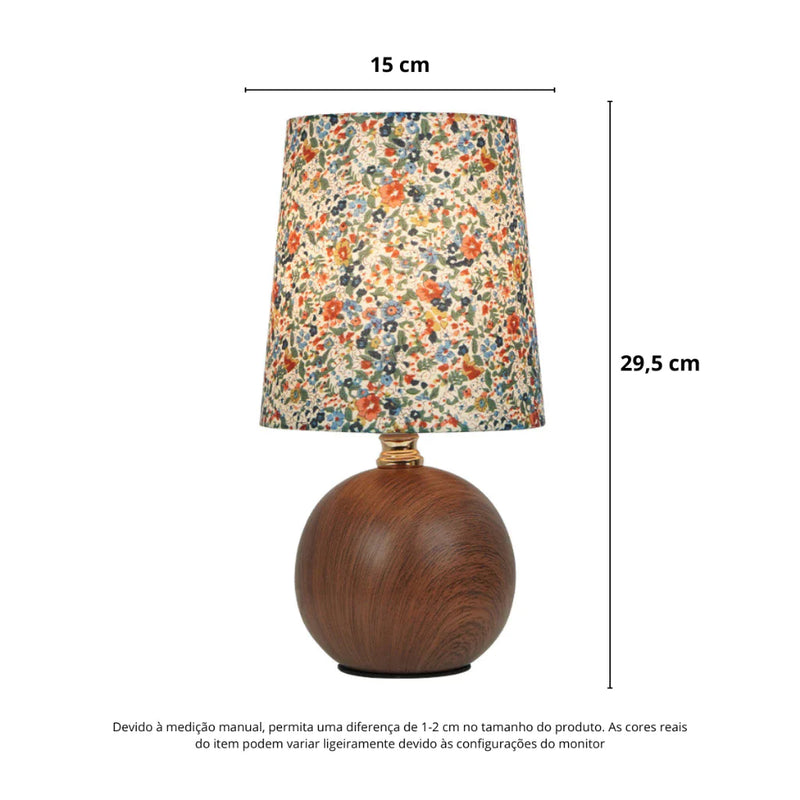 Abajur Luminária de Mesa  Floral