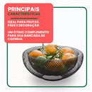 Fruteira De Mesa Aramado Preto Cesto De Frutas Minimalista