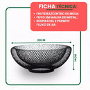 Fruteira De Mesa Aramado Preto Cesto De Frutas Minimalista