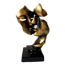 Escultura Faces Namorados Gold