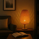 Abajur de Mesa Vintage em Bambu Japonês