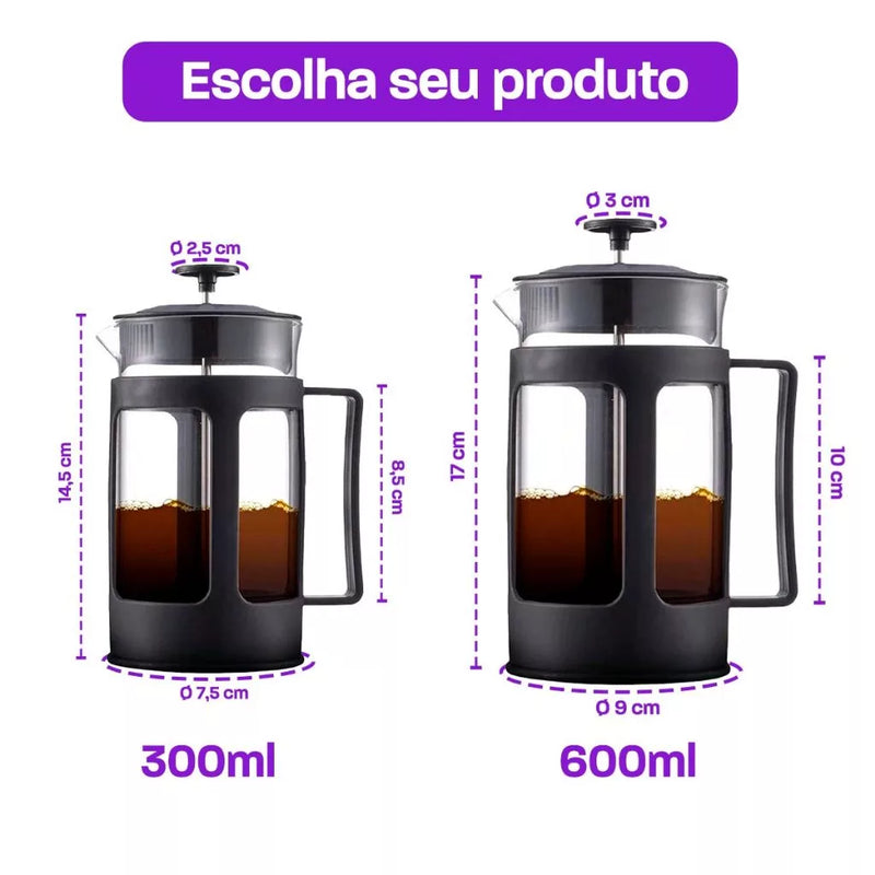 Cafeteira Prensa Francesa em Vidro