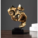 Escultura Faces Namorados Gold
