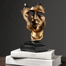 Escultura Faces Namorados Gold